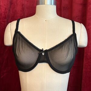 Varsbaby Black Sheer Mesh Underwire Bra Size 80D